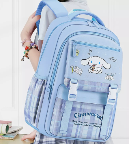 Kuromi Cinnamoroll Kids Trolley Backpack Student 6 Wheels Travel Bag Gift New - Picture 10 of 16
