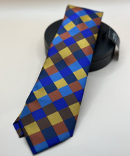 HISDERN Woven Classic Men's Necktie  Pocket Square Set Bold Multi Color Check