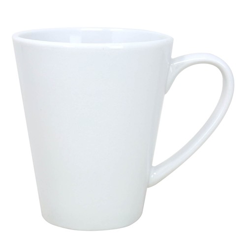 Conical Mug Coffee Tea Cup Porcelain Microwave Dishwasher Safe White 340ml 2Pcs - Picture 5 of 5