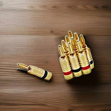 Legrand On-Q Banana Plugs (5 Plugs) Gold.with 10 Mini Gold Screw