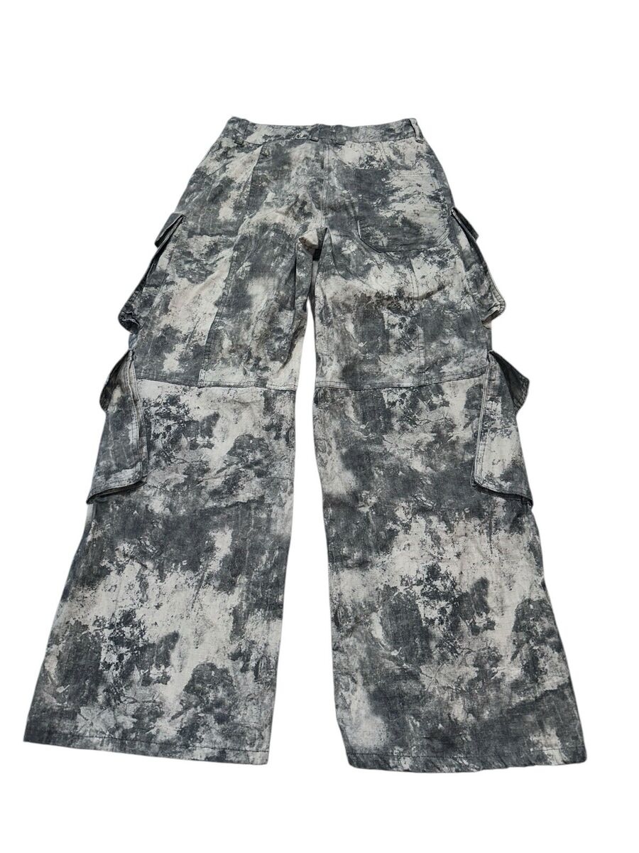Zara Cargo Pants Womens S Wide Leg High Rise Streetwear Zara Cargo Pants Womens S Wide Leg High Rise Streetwear