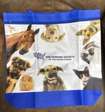 THE HUMANE SOCIETY OF THE U.S.- TOTE BAG SHOPPER reusable Animals Dog Cat Horse
