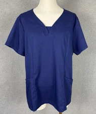 Women's NiaaHinn Scrub Top Pockets Easy Care Blue Medium New Without Tag's.