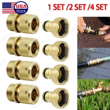 1-4 SET Garden Hose Quick Connector. ¾" GHT Thread Brass Easy Connect Fittings
