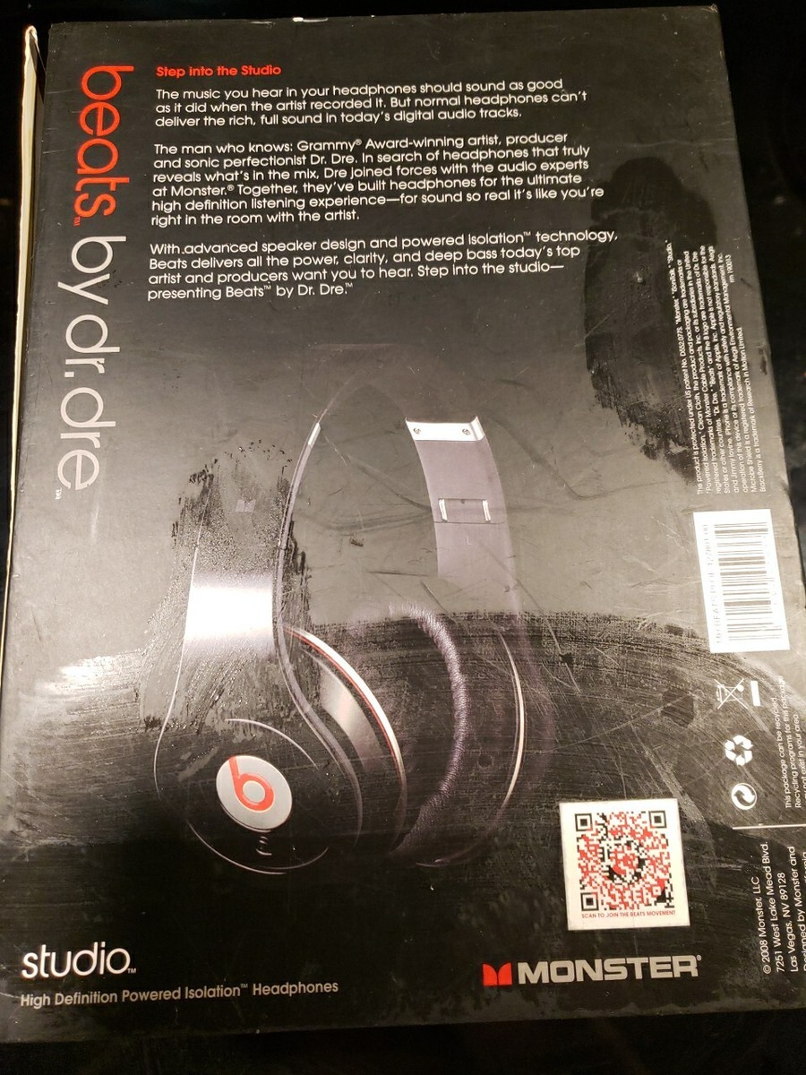 Beats By Dr. Dre Pro Studio Headband Headphones Black W/Box