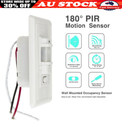 Occupancy Sensor With Override Switch 120° PIR Surface Mounted