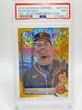 2022 Bowman Chrome 1st Ryan Reckley Gold Shimmer /50 San Francisco Giants PSA 9