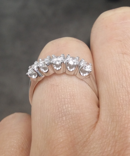 STEAL DEAL! 1.05 Carat Natural Diamond Five Stones Wedding Band Ring 14K Gold - Picture 10 of 10