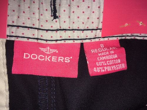 Girl's School Uniform, Dockers, Navy regular fit size 8, adjustable waist - Picture 3 of 7