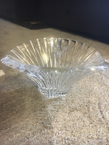 Vintage Mikasa Excelsior Flair Oval Fluted Crystal Centerpiece Bowl Slovenia - Picture 3 of 5