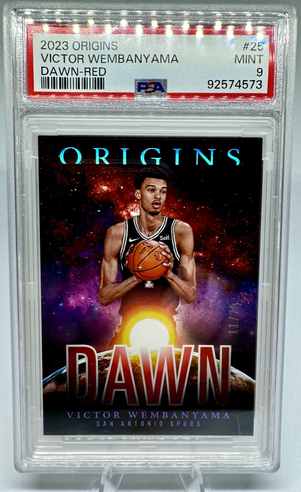 2023 PANINI ORIGINS DAWN 25 VICTOR WEMBANYAMA RED 11/75