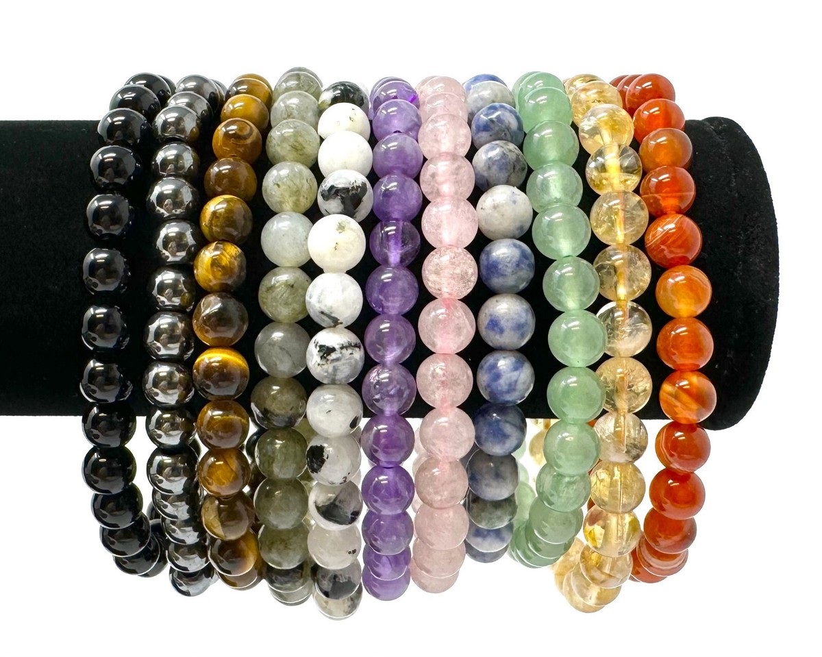 mm Bead Gemstone Bracelets BUY GET FREE Dainty Stretch Crystal  Bracelets