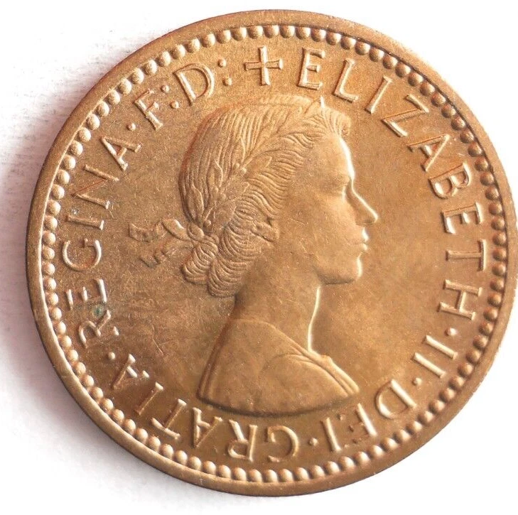 1956 GREAT BRITAIN FARTHING - AU/UNC RED - The Last Farthing - Farthing #3 - Imagem 2 de 2