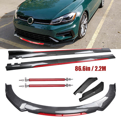 For Kia Optima K5 Forte 2011-20 Front Bumper Lip Spoiler Side Skirt Carbon Fiber