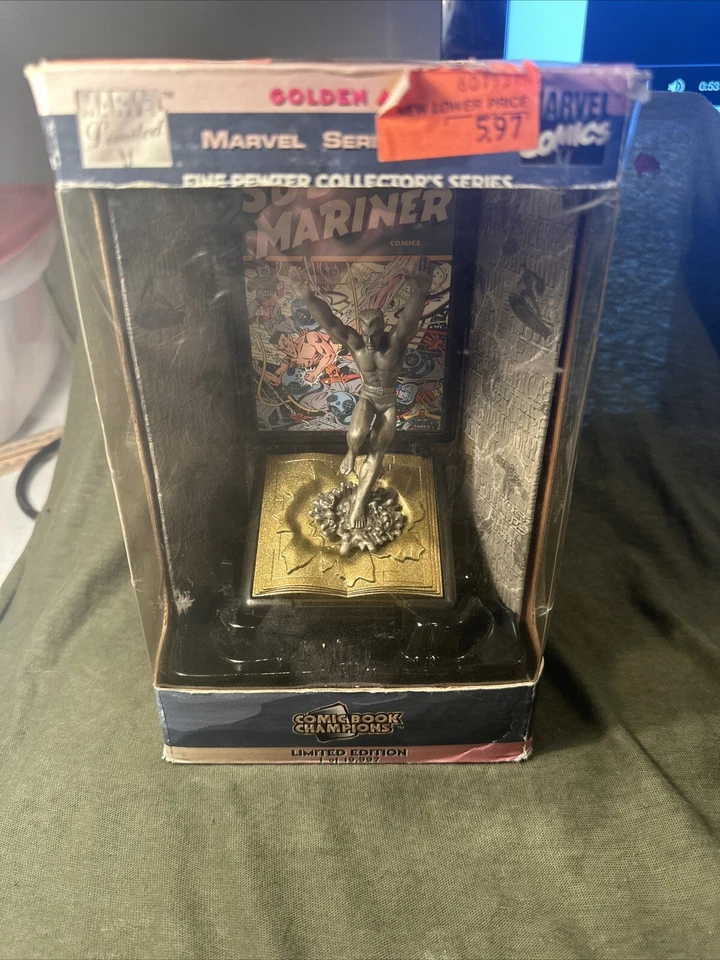 Figura de peltre fino SUB-MARINER de la Edad de Oro de los Campeones de Cómic de 1997 EN CAJA Foto 2 de 4
