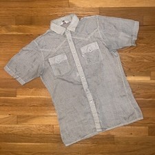 Vintage 70s Levi's Blue Tab Western Pearl Snap Plaid Button-Up Shirt - Men's L