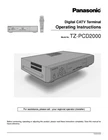 Panasonic TZ-PCD2000 Digital CATV Terminal Owners Instruction Manual