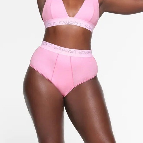 SWAROVSKI X SKIMS COTTON RIB HIGH-WAISTED BRIEF IN BUBBLE