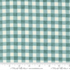 Harvest Wishes by Deb Strain Cotton Fabric 1 Yd Aqua Gingham