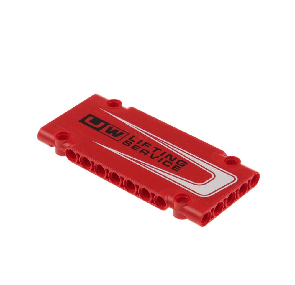 1X Lego Technic Panel 5X11X1 Red Sticker UW Lifting Service Right 64782PB008R