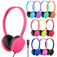 USB Type C Kids Headphones Bulk 12 Pack for Classroom School,Lightweight On-E...