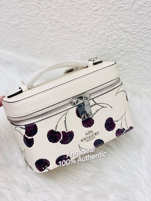 NWT Coach Cosmetic Case With Cherry Print in Chalk Multi CDC13 | eBay