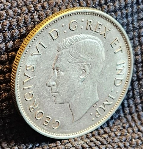 1938 Canada Silver 50 Cent - Fineness .80 - EF Condition