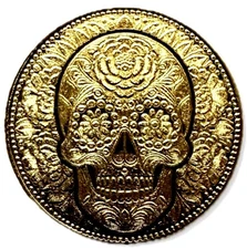1/200 OZ MONARCH DAY OF THE DEAD .9999 FINE GOLD ROUND IN SEALED CAPSULE BU