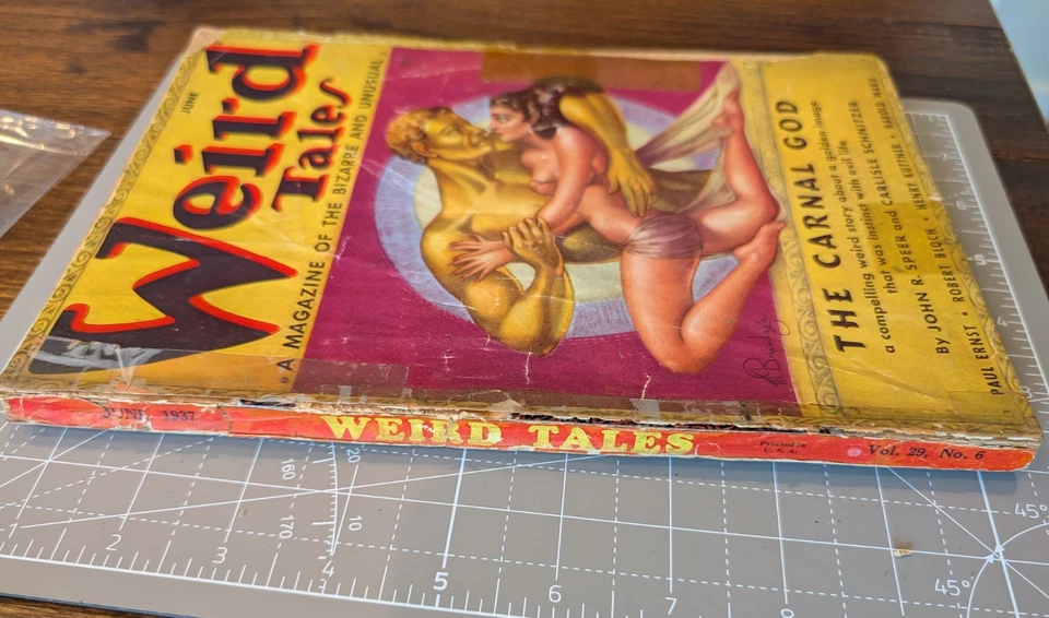 ICONIC BRUNDAGE COVER WEIRD TALES Pulp JUN 1937 | GGA | "The Carnal God" Married - Image 3 of 4