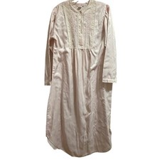 Oscar de la Renta Pink Label Long Sleeve Nightgown - Pink - Medium - Lace