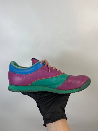 AVIA 80s RETRO PURPLE GREEN LEATHER SNEAKERS WOMENS 9 - Picture 2 of 10