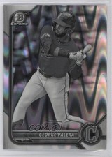 2022 Bowman Draft Chrome Black & White RayWave Refractor George Valera 11s9