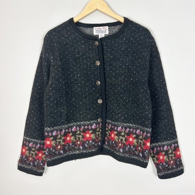 Vintage Tally Ho Wool Floral Button Jacket Scandi Fall Size Medium Women's