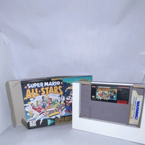 Nintendo Super Mario All-Stars SNES Game (no Manual) Original Box