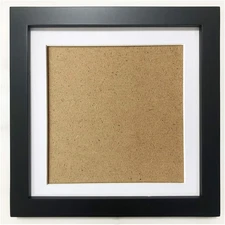 5X5 Picture Frames with 4X4 Opening Mat. 5X5 Black Square Photo Frame. Solid Woo