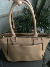 GH Bass Co Leather Large Tote w/ Top Handle Satchel, Handbag, Color Tan