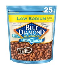 Blue Diamond Almonds Low Sodium Lightly Salted Snack Nuts, 20 Oz Resealable Bag