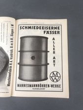 Mannesmann Eisenfässer, Annonce von 1933