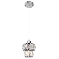 1-Light 5.5 Crystal Pendant Light Modern Mini Pendant Lights for Kitchen Island