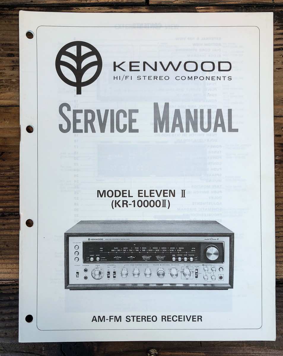 Kenwood Model Eleven MK2 KR-10000 II Receiver Service Manual *Original*