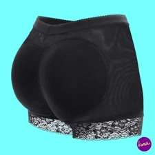 MISS MOLY Women's Padded Butt Lifter Shapewear, Lace Trim, Black, UK M