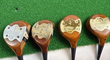 Spalding Model 84's Persimmon Woods 1,2,3,4. Matching Serial Numbers on 3 Clubs