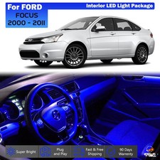 9 x Para Ford Focus 2000-2011 Interior Luces LED Paquete Bombilla Kit Mapa - Azul