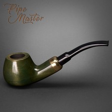 Mr. Brog HAND MADE WOODEN TOBACCO SMOKING PIPE no 24 " Bent Army " Green Pear