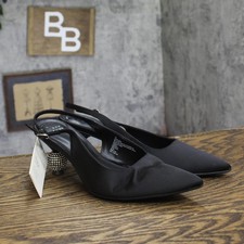 a New Day Simone Rhinestone Ball Slingback Heels 94660895 Black 7.5M
