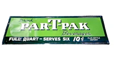 1950's PAR-T-PAK Beverages Metal Sign, Nehi Vintage & Original,  Embossed-NOS