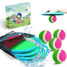 Ball Catch Set Games Toss Paddle - Pool Beach Toys Back Yard Outdoor Games Ba...