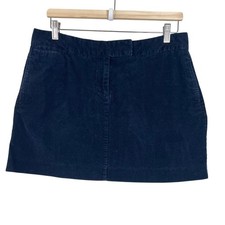 J.Crew Navy Blue Corduroy Mini Skirt Womens Size 10 Cotton Preppy Mod Academia