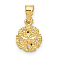 14k Yellow Gold Sand Dollar Pendant K2931