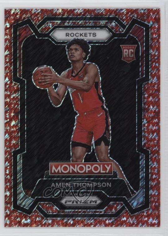 2023 Prizm Monopoly Millionaire Red Shimmer 11/100 Amen Thompson Rookie RC